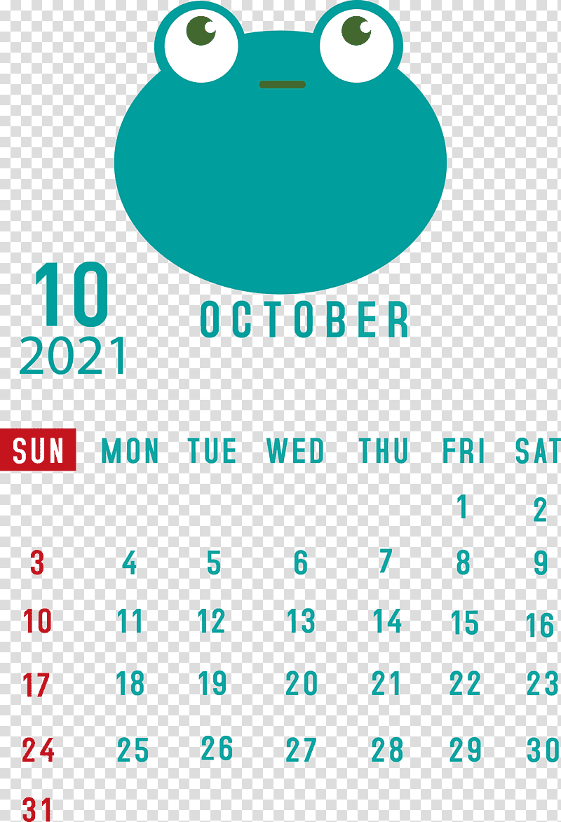 October 2021 Printable Calendar October 2021 Calendar, Logo, Diagram, Aqua M, Green, Meter, Line transparent background PNG clipart