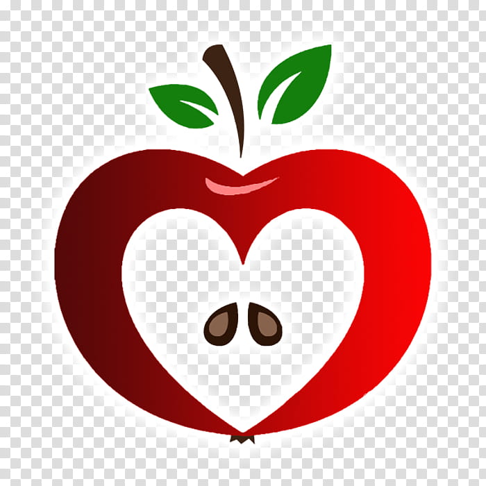 red leaf fruit plant apple, Tree, Heart, Logo, Smile, Malus, Symbol transparent background PNG clipart