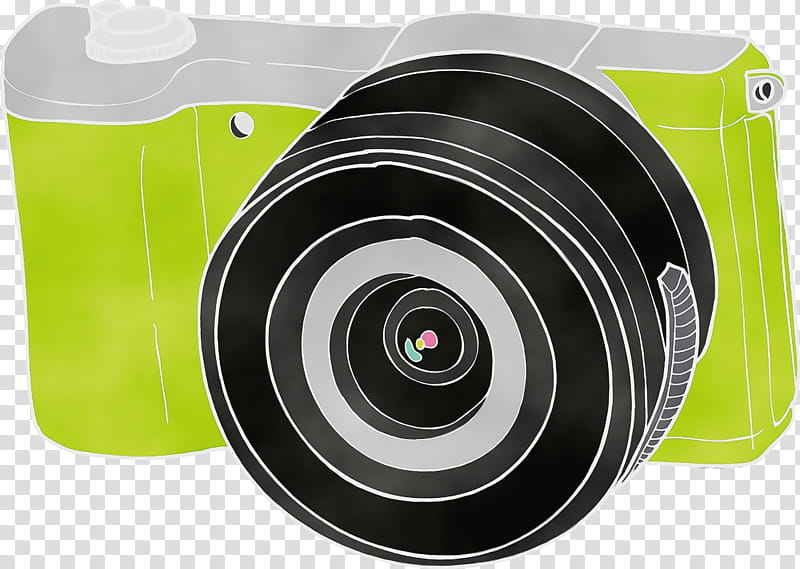 Camera lens, Cartoon Camera, Watercolor, Paint, Wet Ink, Digital Camera, Wheel, Computer Hardware transparent background PNG clipart