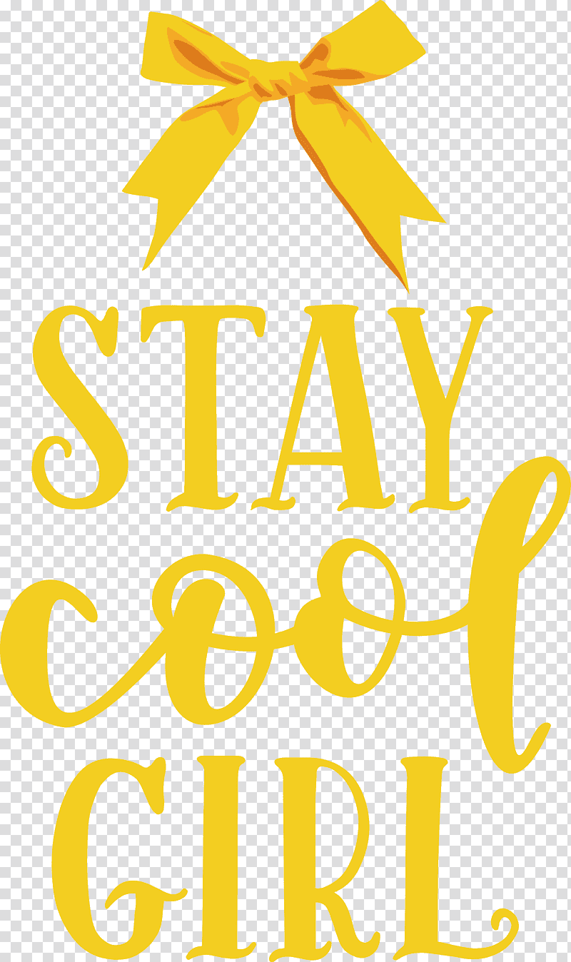 Stay Cool Girl Fashion Girl, Logo, Yellow, Line, Meter, Happiness, Bow And Arrow transparent background PNG clipart