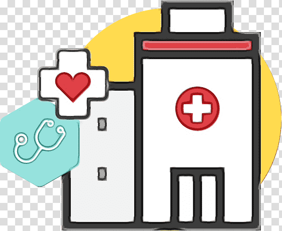 hospital health care health facility logo icon, Watercolor, Paint, Wet Ink transparent background PNG clipart