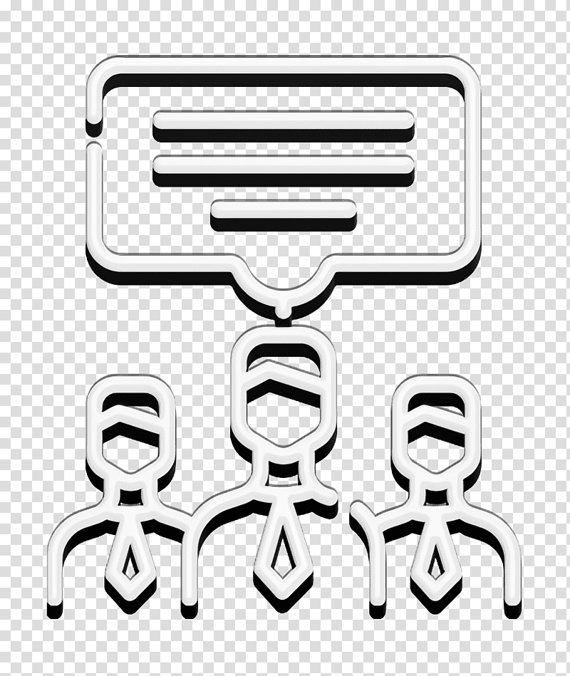 Representative icon Leader icon Teamwork icon, Symbol, Black And White ,  Chemical Symbol, Line, Meter, Cartoon transparent background PNG clipart