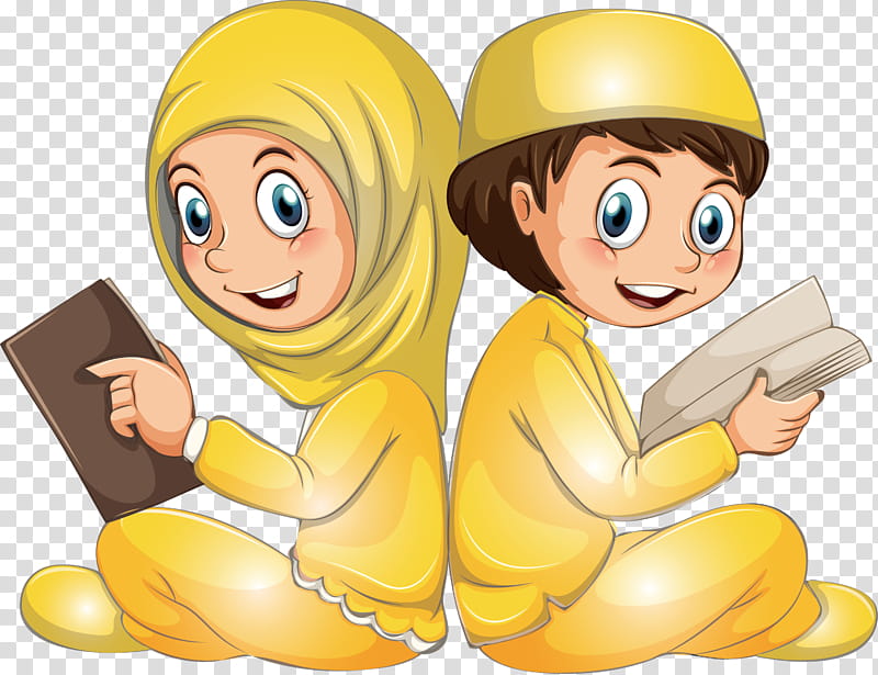 Muslim People, Cartoon, Yellow, Sharing, Job transparent background PNG clipart