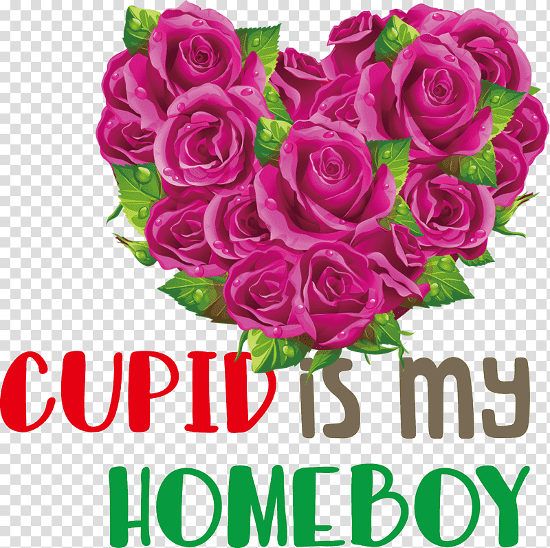 Cupid Is My Homeboy Cupid Valentine, Valentines, Valentines Day, Floral Design, Flower Bouquet, Rose, Garden Roses transparent background PNG clipart