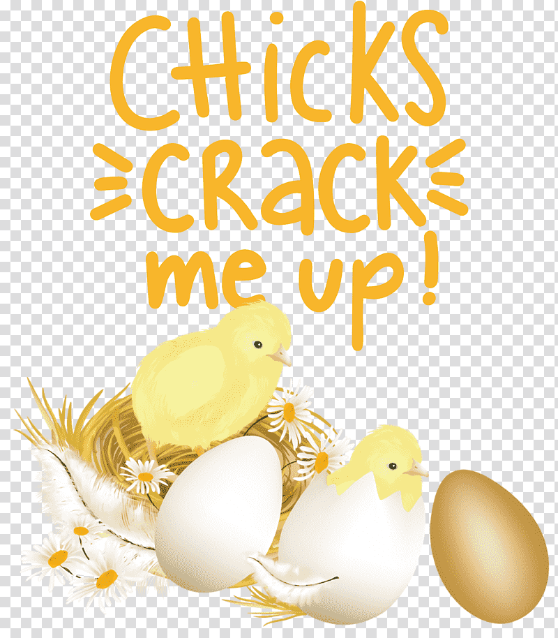 Chicks Crack Me Up Easter Day Happy Easter, Easter Egg, Yellow, Meter transparent background PNG clipart