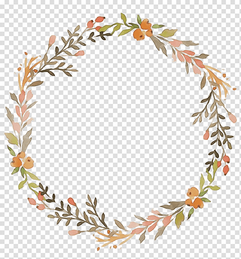 twig leaf wreath plant stem flower, red and green floral round frame, Watercolor, Paint, Wet Ink, Bracelet, Ring, Dual Heart transparent background PNG clipart