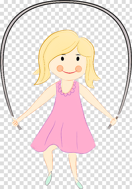 cartoon pink finger skipping rope gesture, Cartoon transparent background PNG clipart