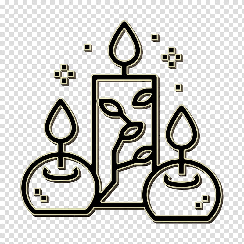 Spa icon Alternative Medicine icon Candles icon, Line Art, Coloring Book, Symbol, Calligraphy transparent background PNG clipart