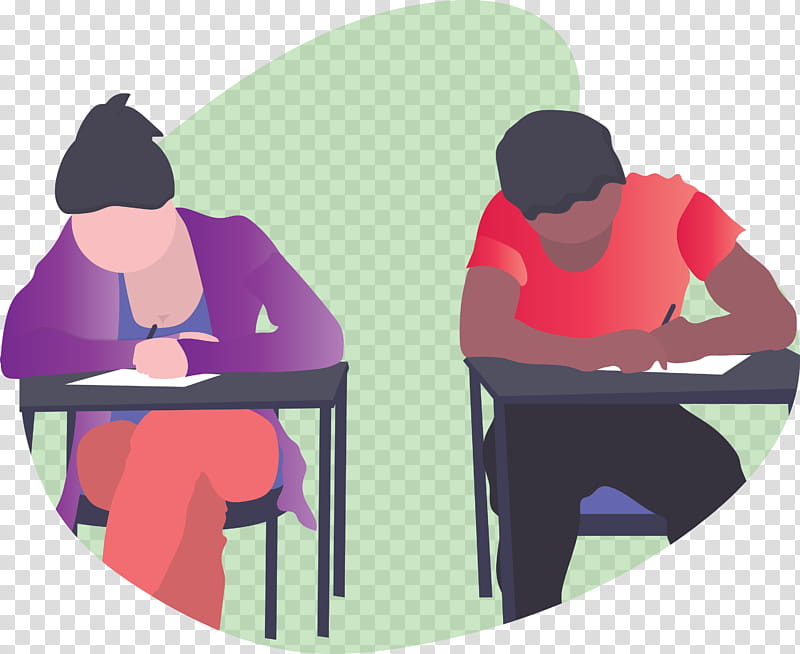 exam students, Table, Sitting, Furniture, Interaction, Room, Conversation, Reading transparent background PNG clipart