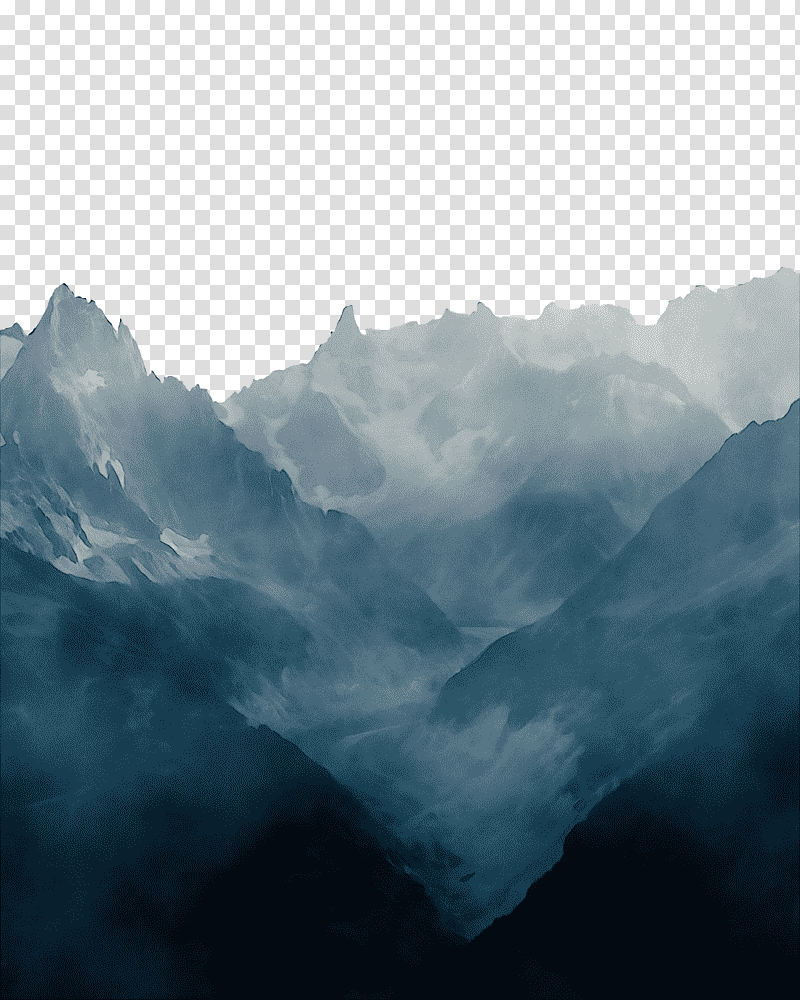 Mist, Watercolor, Paint, Wet Ink, Alps, Mount Scenery, Mountain Range transparent background PNG clipart