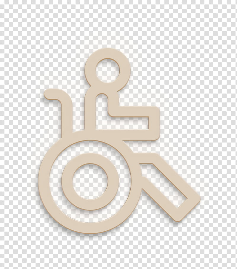 Wheelchair icon Disabled People Assistance icon Disabled icon, Symbol, Beige, Pendant, Circle, Metal, Number transparent background PNG clipart