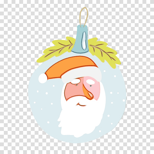 Christmas ornament, Watercolor, Paint, Wet Ink, Christmas Ornament M, Santa Clausm, Cartoon transparent background PNG clipart