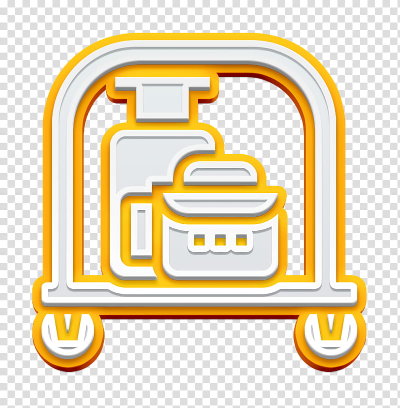 Hotel Services icon Hotel cart icon Luggage icon, Meter, Yellow, Line, Area transparent background PNG clipart