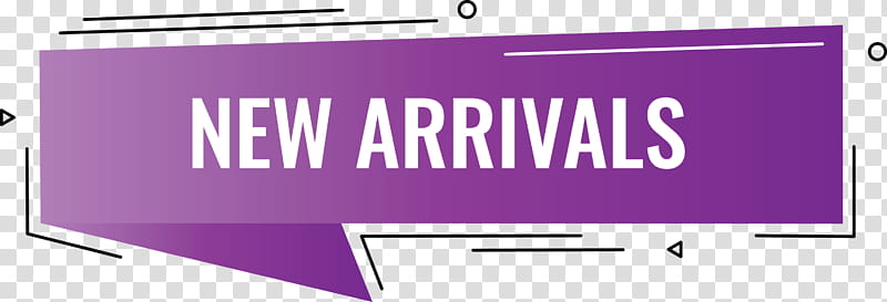 New Arrivals, Logo, Banner, Signage, Purple, Line, Area, Multimedia transparent background PNG clipart