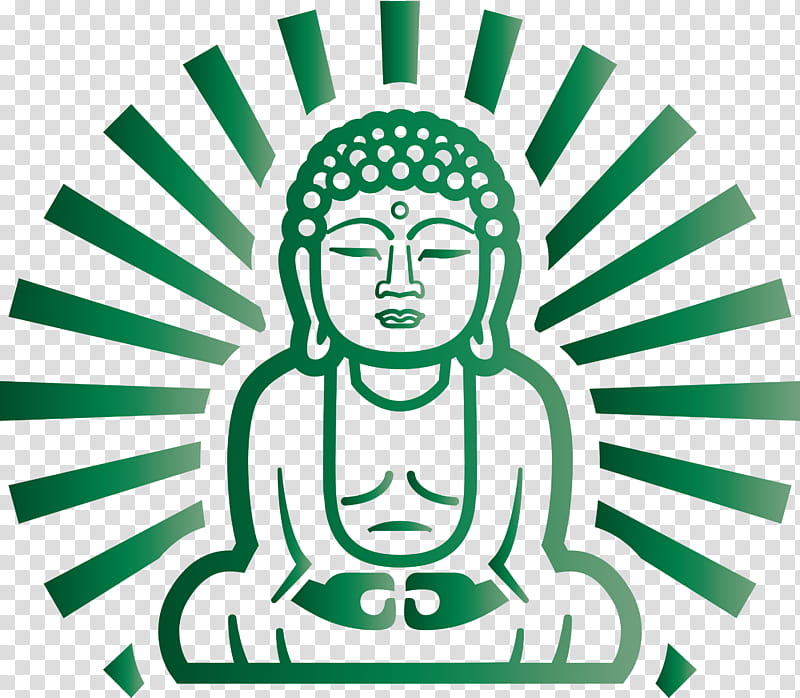 Buddha, Green, Head, Line Art, Logo, Symbol, Circle transparent background PNG clipart