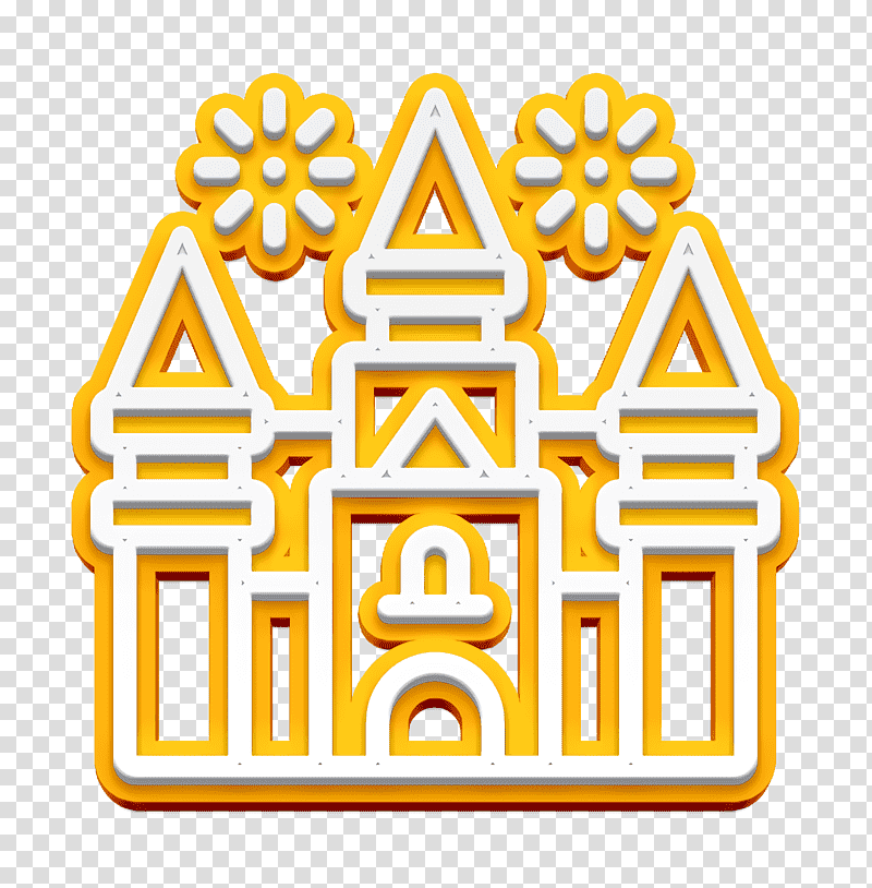 Playground icon Theme parks icon Castle icon, Logo, Organization, Symbol, Icon Pro Audio Platform, Yellow, Line transparent background PNG clipart