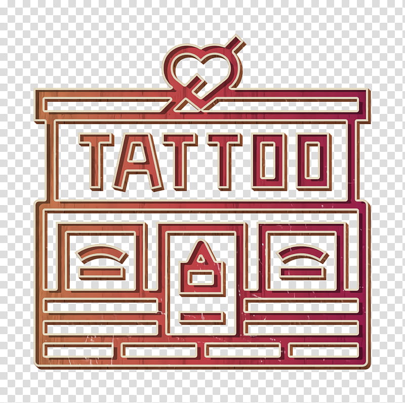 Tattoo icon Tattoo parlor icon Tattoo studio icon, Text, Line, Rectangle transparent background PNG clipart