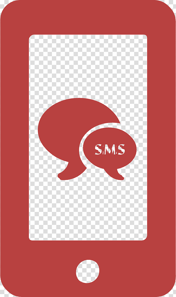 Sms icon Phone Set Full icon Sms bubbles symbol on phone screen icon, Tools And Utensils Icon, Logo, Cartoon, Red, Line, Meter transparent background PNG clipart